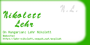 nikolett lehr business card